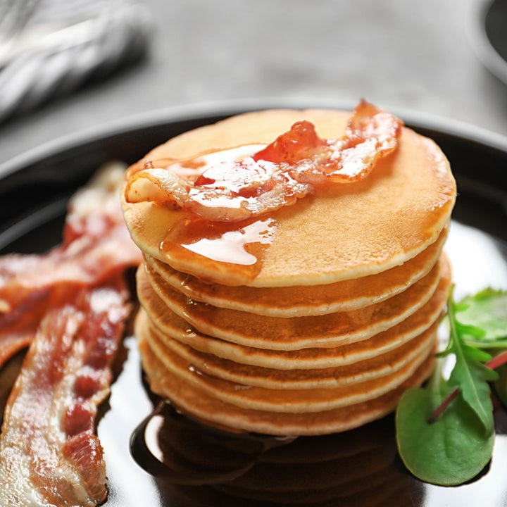 Ricotta Hotcakes Recipe with AB's Honey Glazed Bacon