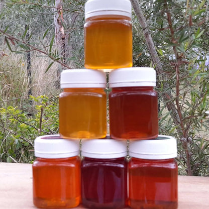 honey pyramid showing colour of honey variants