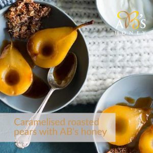 Caramelised Honey Pear Recipe with AB's Honey