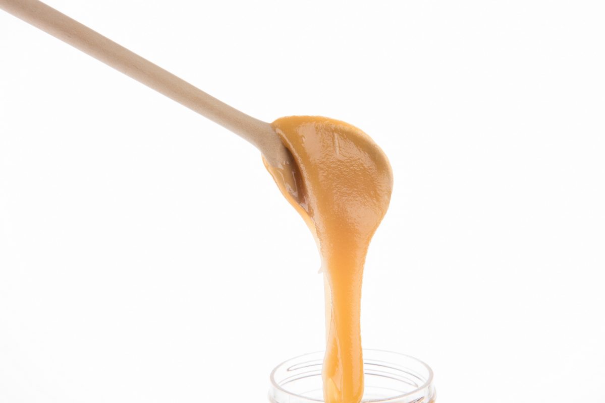 Creamed Honey on a spoon