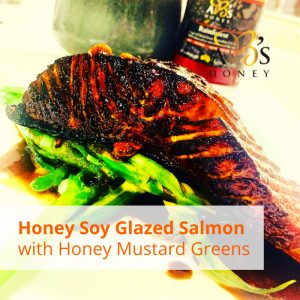 Honey-Soy-Glazed-Salmon-with-Honey-Mustard-Greens Recipe