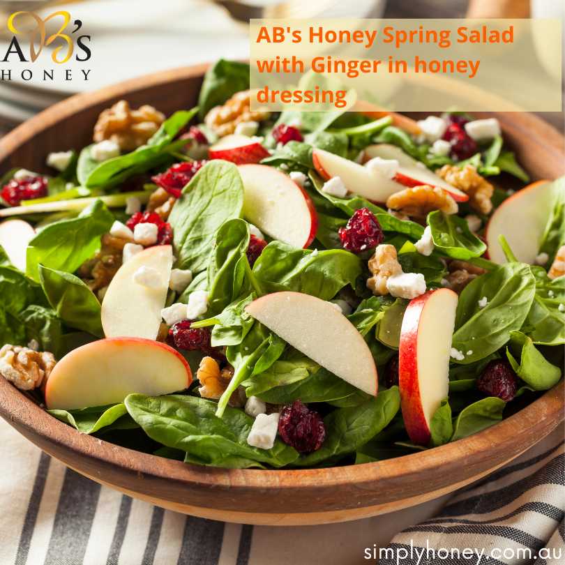 Spring salad with Ginger in honey dressing